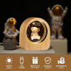 Umi 3D Universe Crystal Ball Night Lamp,Galaxy Crystal Ball Night Light, USB Table LED Wooden Crystal Ball for Boys and Girls, Home Office Decoration, Birthday Gift Adults (Galaxy)