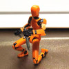 3D Printed Action Figure | Multi-Jointed Movable, Articulated Robot Dummy Toy (Orange)