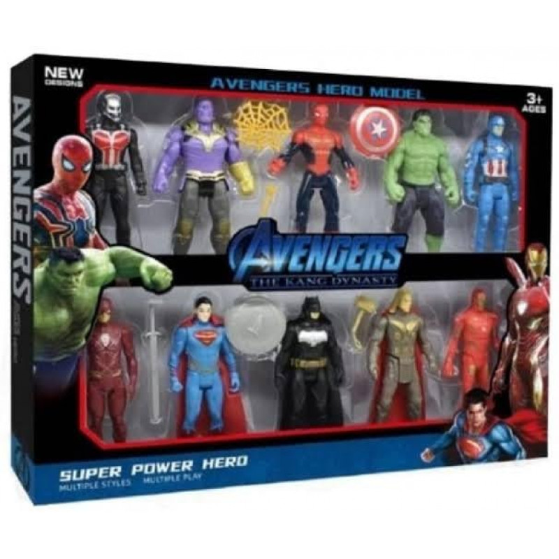 Superhero Action Figure Toys for Kids | Set of 10 Collectibles | Combo Collection For Kids