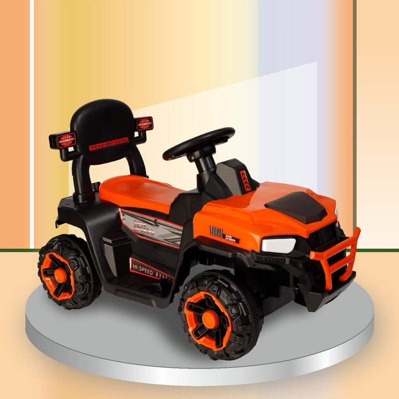 Electric Jeep | Rechargeable Car | Bluetooth & USB Music - Orange