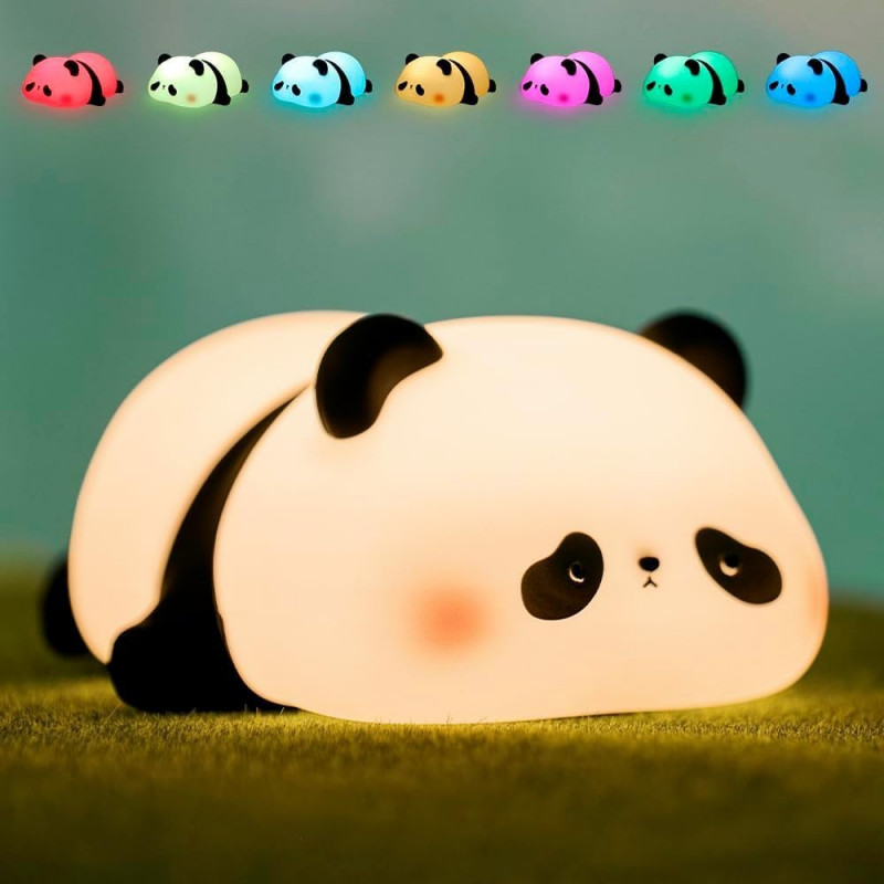 Sleeping Panda Night Light Touch Silicone Lamp | Rechargeable LED Bedside Animal for Children's Bedroom