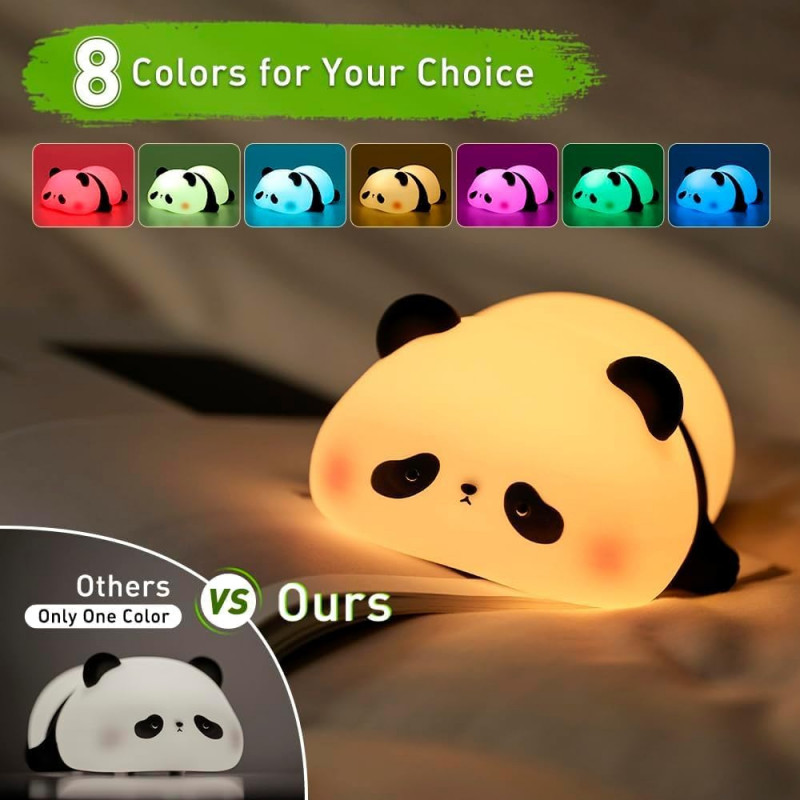 Sleeping Panda Night Light Touch Silicone Lamp | Rechargeable LED Bedside Animal for Children's Bedroom Sleeping Panda Night Light Touch Silicone Lamp | Rechargeable LED Bedside Animal for Children's Bedroom