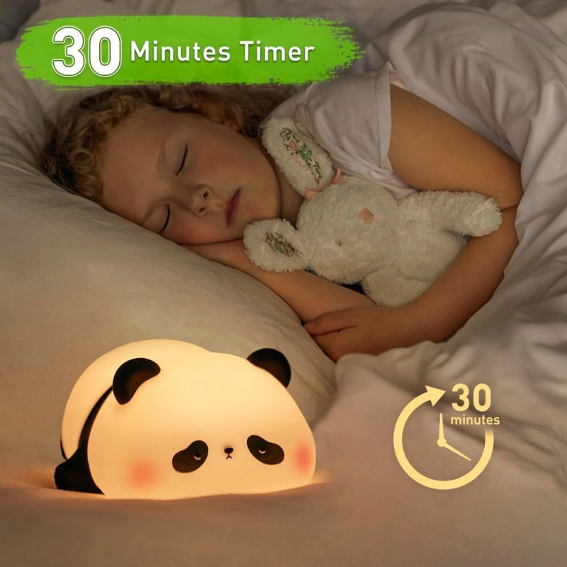 Sleeping Panda Night Light Touch Silicone Lamp | Rechargeable LED Bedside Animal for Children's Bedroom Sleeping Panda Night Light Touch Silicone Lamp | Rechargeable LED Bedside Animal for Children's Bedroom