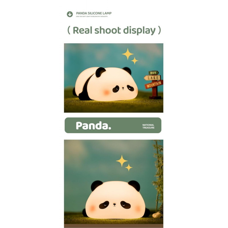 Sleeping Panda Night Light Touch Silicone Lamp | Rechargeable LED Bedside Animal for Children's Bedroom Sleeping Panda Night Light Touch Silicone Lamp | Rechargeable LED Bedside Animal for Children's Bedroom