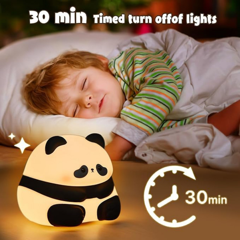 Sleeping Panda Night Light Touch Silicone Lamp | Rechargeable LED Bedside Animal for Children's Bedroom Sleeping Panda Night Light Touch Silicone Lamp | Rechargeable LED Bedside Animal for Children's Bedroom