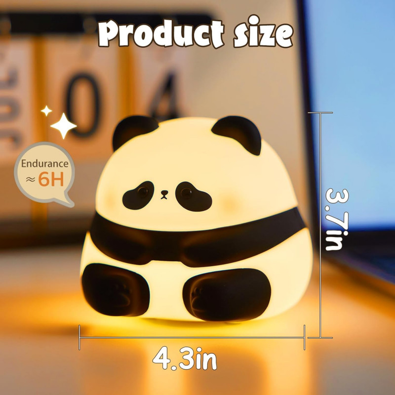 Sleeping Panda Night Light Touch Silicone Lamp | Rechargeable LED Bedside Animal for Children's Bedroom Sleeping Panda Night Light Touch Silicone Lamp | Rechargeable LED Bedside Animal for Children's Bedroom