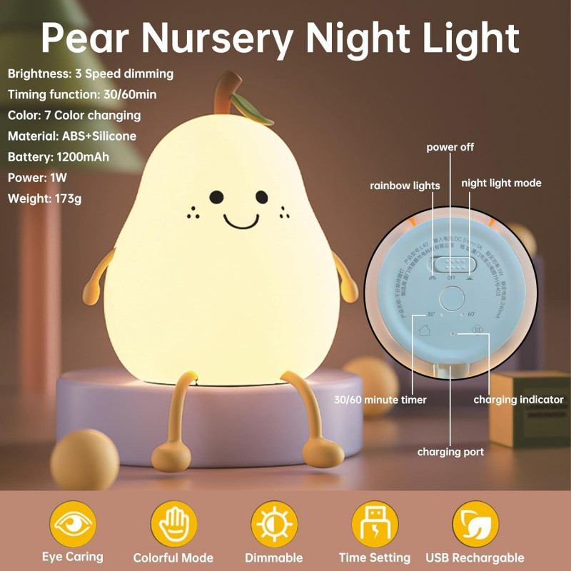 Sleeping Panda Night Light Touch Silicone Lamp | Rechargeable LED Bedside Animal for Children's Bedroom Sleeping Panda Night Light Touch Silicone Lamp | Rechargeable LED Bedside Animal for Children's Bedroom