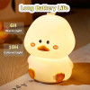 Silicone Duck Night Light Lamp | Rechargeable Touch LED Bedside Lamp for Kids | Color Changing | Babies Room Decor Gift