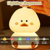 Silicone Duck Night Light Lamp | Rechargeable Touch LED Bedside Lamp for Kids | Color Changing | Babies Room Decor Gift