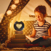 eumqestoer 3D Galaxy Crystal Ball Night Light | Dimmable Engraved LED Glass Ball Table Lamp with USB and Wooden Base for Home Decor, Office, Birthday Gift & Kids Bedroom (Dolphin)