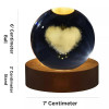 eumqestoer 3D Galaxy Crystal Ball Night Light | Dimmable Engraved LED Glass Ball Table Lamp with USB and Wooden Base for Home Decor, Office, Birthday Gift & Kids Bedroom (Dolphin)