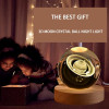 eumqestoer 3D Galaxy Crystal Ball Night Light | Dimmable Engraved LED Glass Ball Table Lamp with USB and Wooden Base for Home Decor, Office, Birthday Gift & Kids Bedroom (Dolphin)