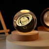 eumqestoer 3D Galaxy Crystal Ball Night Light | Dimmable Engraved LED Glass Ball Table Lamp with USB and Wooden Base for Home Decor, Office, Birthday Gift & Kids Bedroom (Dolphin)