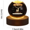 eumqestoer 3D Galaxy Crystal Ball Night Light | Dimmable Engraved LED Glass Ball Table Lamp with USB and Wooden Base for Home Decor, Office, Birthday Gift & Kids Bedroom (Dolphin)