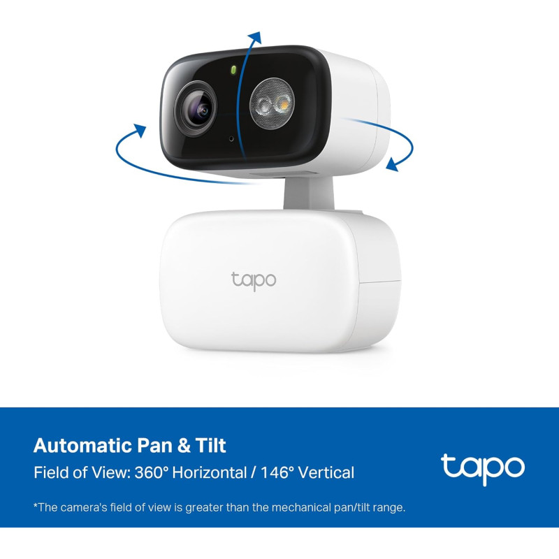 TP-Link Tapo C206 HybridCam 360 degree 1080p Pan/Tilt Security Camera | Indoor/Outdoor Surveillance with Alexa | Free Person/Baby Cry Detect & Motion Track | Color Night Vision, SD/Cloud Storage