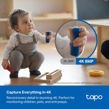 TP-Link Tapo C260 4K Pan/Tilt Indoor Wired Security Camera | 360 degree AI Motion Tracking | Baby Monitor CCTV, Pet\Person Detection | Face Recognition | Supports SD Card