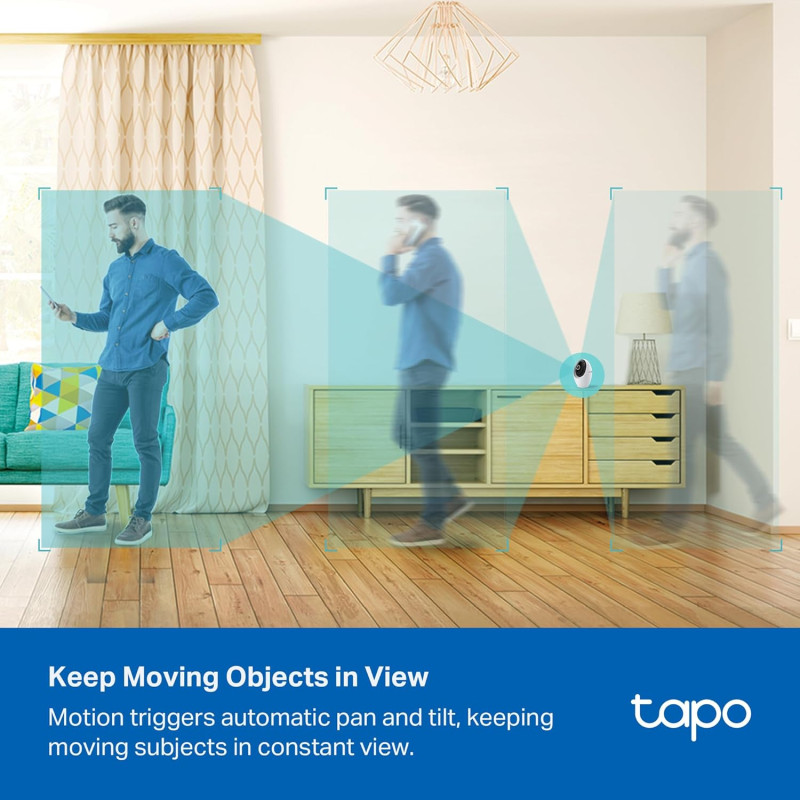 TP-Link Tapo C260 4K Pan/Tilt Indoor Wired Security Camera | 360 degree AI Motion Tracking | Baby Monitor CCTV, Pet\Person Detection | Face Recognition | Supports SD Card