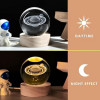 KMJSA |3D Galaxy Crystal Ball Night Lamp|Creative Engraved Night Light|USB Power LED Wooden Base Crystal for Home Decoration Birthday Gift for Teens|Boys, Girls(Warm White) (Saturn-1)