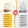 KMJSA |3D Galaxy Crystal Ball Night Lamp|Creative Engraved Night Light|USB Power LED Wooden Base Crystal for Home Decoration Birthday Gift for Teens|Boys, Girls(Warm White) (Saturn-1)