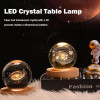 KMJSA |3D Galaxy Crystal Ball Night Lamp|Creative Engraved Night Light|USB Power LED Wooden Base Crystal for Home Decoration Birthday Gift for Teens|Boys, Girls(Warm White) (Saturn-1)