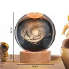 KMJSA |3D Galaxy Crystal Ball Night Lamp|Creative Engraved Night Light|USB Power LED Wooden Base Crystal for Home Decoration Birthday Gift for Teens|Boys, Girls(Warm White) (Saturn-1)