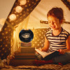 KMJSA |3D Galaxy Crystal Ball Night Lamp|Creative Engraved Night Light|USB Power LED Wooden Base Crystal for Home Decoration Birthday Gift for Teens|Boys, Girls(Warm White) (Saturn-1)