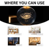 KMJSA |3D Galaxy Crystal Ball Night Lamp|Creative Engraved Night Light|USB Power LED Wooden Base Crystal for Home Decoration Birthday Gift for Teens|Boys, Girls(Warm White) (Saturn-1)