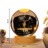 KMJSA |3D Galaxy Crystal Ball Night Lamp|Creative Engraved Night Light|USB Power LED Wooden Base Crystal for Home Decoration Birthday Gift for Teens|Boys, Girls(Warm White) (Saturn-1)
