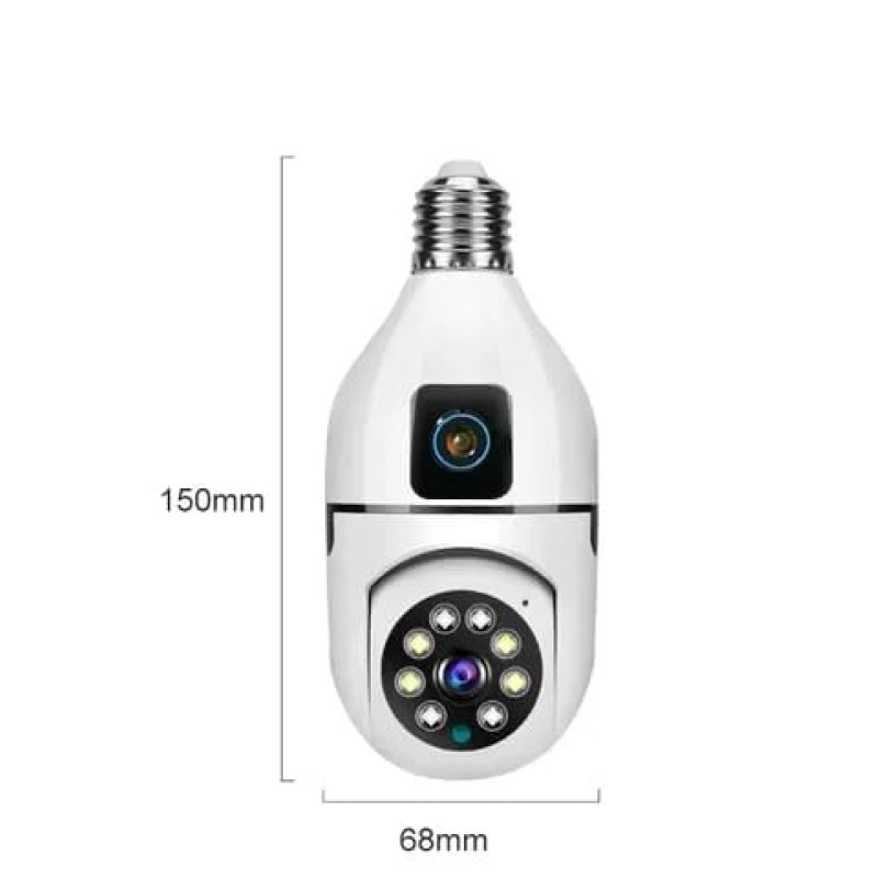 Smars Dual Lens HD WiFi Bulb Holder Camera 5+5 MP Combo | Motion Alert