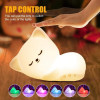 Baby Cat Night Light Lamp for Girls Bedroom | Tap Control Silicone LED | Color Changing, Dimmable, Rechargeable
