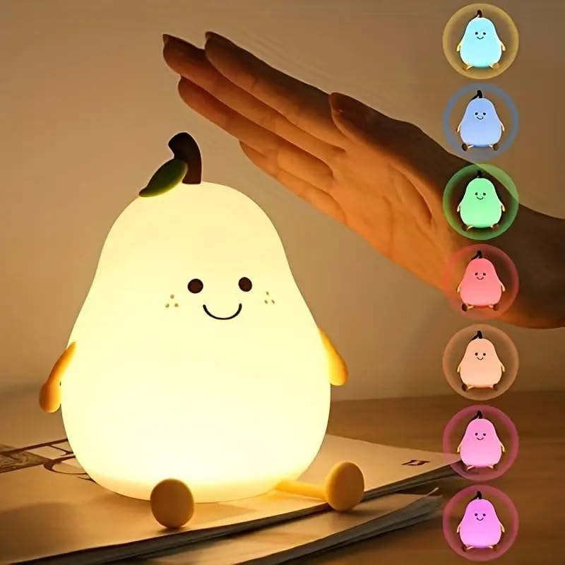7 Color Night Light Lamp | Pear Shape | | Valentine's Gift for Women, Birthday Toys for Toddler, Baby