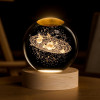 Novo Baby 3D Crystal Lamp Crystal Ball Night Light for Baby with Wooden Base | LED USB Powered Ball | Solar Light Lamp | Birthday Gift for Friend, Home & Office Décor for Activity & Play Time (Solar)