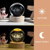 Novo Baby 3D Crystal Lamp Crystal Ball Night Light for Baby with Wooden Base | LED USB Powered Ball | Solar Light Lamp | Birthday Gift for Friend, Home & Office Décor for Activity & Play Time (Solar)