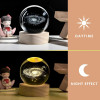 Novo Baby 3D Crystal Lamp Crystal Ball Night Light for Baby with Wooden Base | LED USB Powered Ball | Solar Light Lamp | Birthday Gift for Friend, Home & Office Décor for Activity & Play Time (Solar)