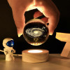 Novo Baby 3D Crystal Lamp Crystal Ball Night Light for Baby with Wooden Base | LED USB Powered Ball | Solar Light Lamp | Birthday Gift for Friend, Home & Office Décor for Activity & Play Time (Solar)