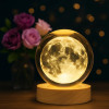 Novo Baby 3D Crystal Lamp Crystal Ball Night Light for Baby with Wooden Base | LED USB Powered Ball | Solar Light Lamp | Birthday Gift for Friend, Home & Office Décor for Activity & Play Time (Solar)
