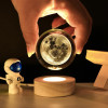 Novo Baby 3D Crystal Lamp Crystal Ball Night Light for Baby with Wooden Base | LED USB Powered Ball | Solar Light Lamp | Birthday Gift for Friend, Home & Office Décor for Activity & Play Time (Solar)