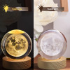 Novo Baby 3D Crystal Lamp Crystal Ball Night Light for Baby with Wooden Base | LED USB Powered Ball | Solar Light Lamp | Birthday Gift for Friend, Home & Office Décor for Activity & Play Time (Solar)