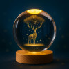 Novo Baby 3D Crystal Lamp Crystal Ball Night Light for Baby with Wooden Base | LED USB Powered Ball | Solar Light Lamp | Birthday Gift for Friend, Home & Office Décor for Activity & Play Time (Solar)