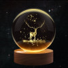 Novo Baby 3D Crystal Lamp Crystal Ball Night Light for Baby with Wooden Base | LED USB Powered Ball | Solar Light Lamp | Birthday Gift for Friend, Home & Office Décor for Activity & Play Time (Solar)