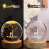 Novo Baby 3D Crystal Lamp Crystal Ball Night Light for Baby with Wooden Base | LED USB Powered Ball | Solar Light Lamp | Birthday Gift for Friend, Home & Office Décor for Activity & Play Time (Solar)