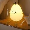 Pear Silicone Night Light - Rechargeable Silicone LED Lamp | Kids Bedroom Decor | Touch Control
