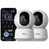 Qubo 2K Smart 360° 3MP Wi-Fi Security CCTV Camera | Indoor CCTV Cam for Home | AI Detection | Color Night Vision | SD&Cloud Storage (Pack of 2)