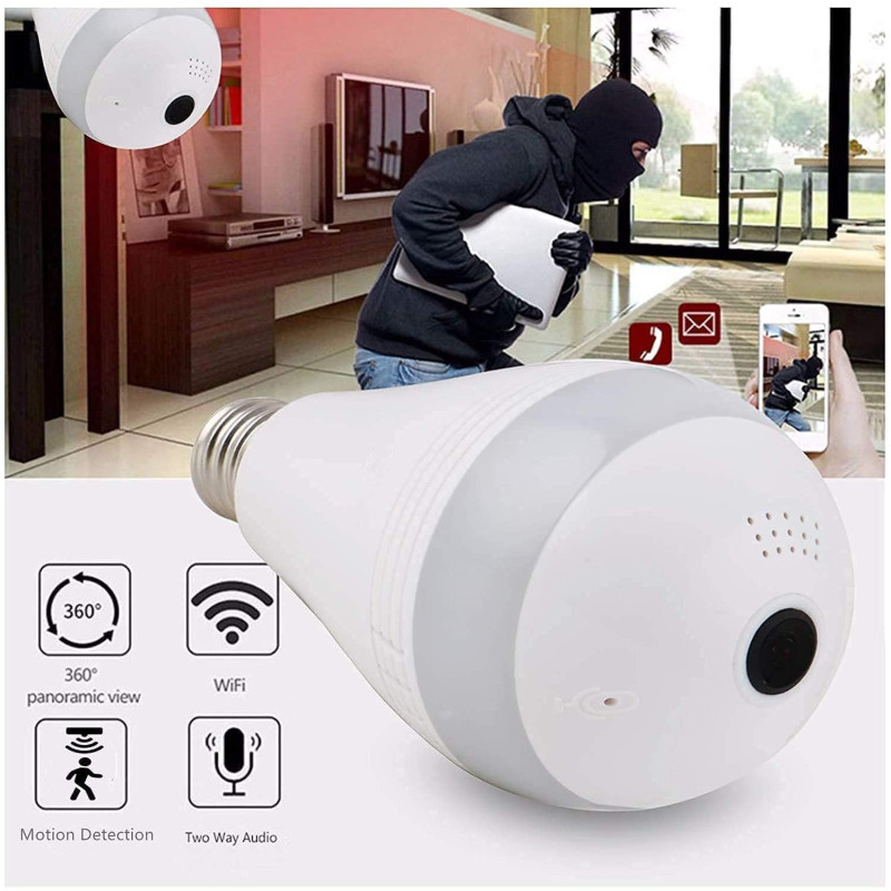 Securinnov 3MP WiFi LED Bulb Camera | Smart CCTV Wireless Cam