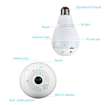 Securinnov 3MP Indoor WiFi Light Bulb Camera for Home Security | Smart LED Light CCTV | Wireless Light Socket Bulb | Motion Detection with Mobile App