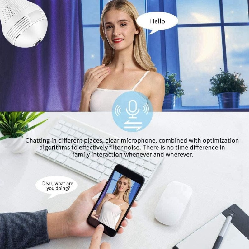 Securinnov 3MP WiFi LED Bulb Camera | Smart CCTV Wireless Cam