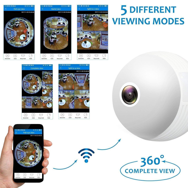 Securinnov 3MP WiFi LED Bulb Camera | Smart CCTV Wireless Cam