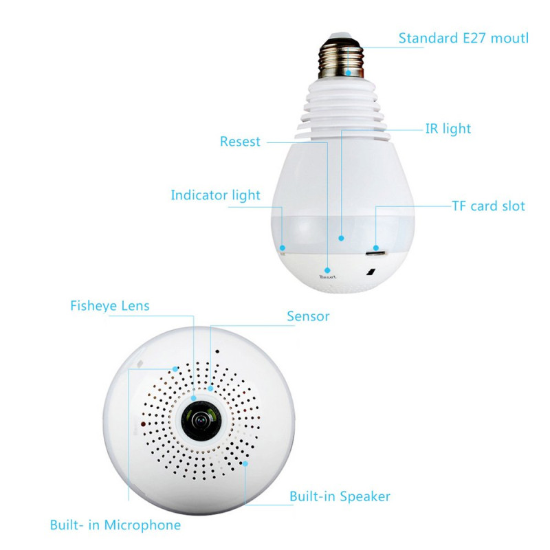 Securinnov 3MP WiFi LED Bulb Camera | Smart CCTV Wireless Cam