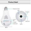DDLC 4MP WiFi Bulb Smart CCTV Camera | 360 degree HD Panoramic View | Night Vision | Motion Detection | Two-Way Audio | Wireless WiFi Bulb Cam for Home Indoor | Mobile App V380 Pro