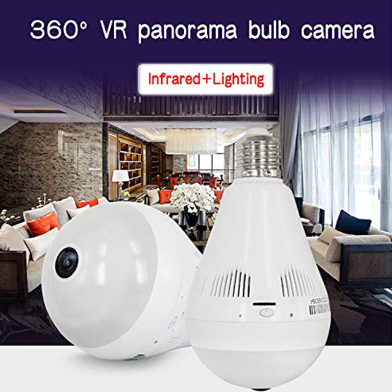 DDLC 4MP WiFi Bulb Smart CCTV Camera | 360 degree HD Panoramic View | Night Vision | Motion Detection | Two-Way Audio | Wireless WiFi Bulb Cam for Home Indoor | Mobile App V380 Pro